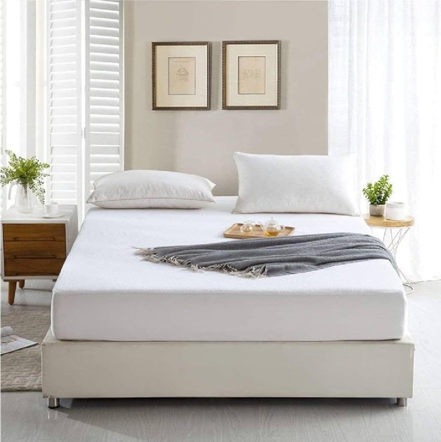 MomsEasy 100% Waterproof Premium Cotton Mattress Protector | Breathable and Hypoallergenic Ultra Soft Fitted Bed Protector,White - Image 12