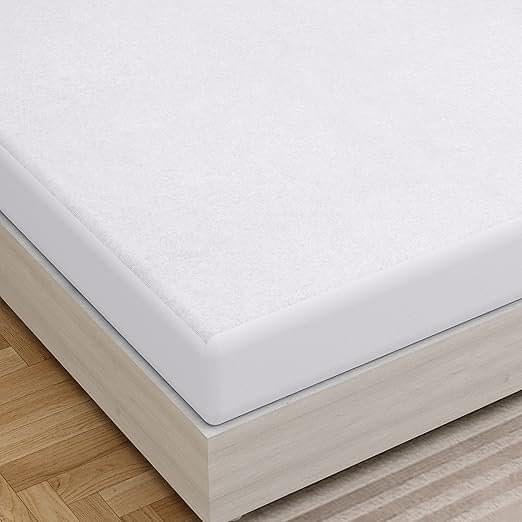 MomsEasy 100% Waterproof Premium Cotton Mattress Protector | Breathable and Hypoallergenic Ultra Soft Fitted Bed Protector,White - Image 14