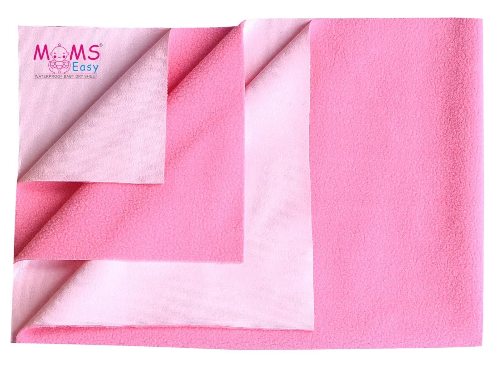 MOMSEASY New Born Baby Drysheet Urine Sheet For Bed Protect, Baby Dry Mats Waterproof, Baby Pink - Image 2