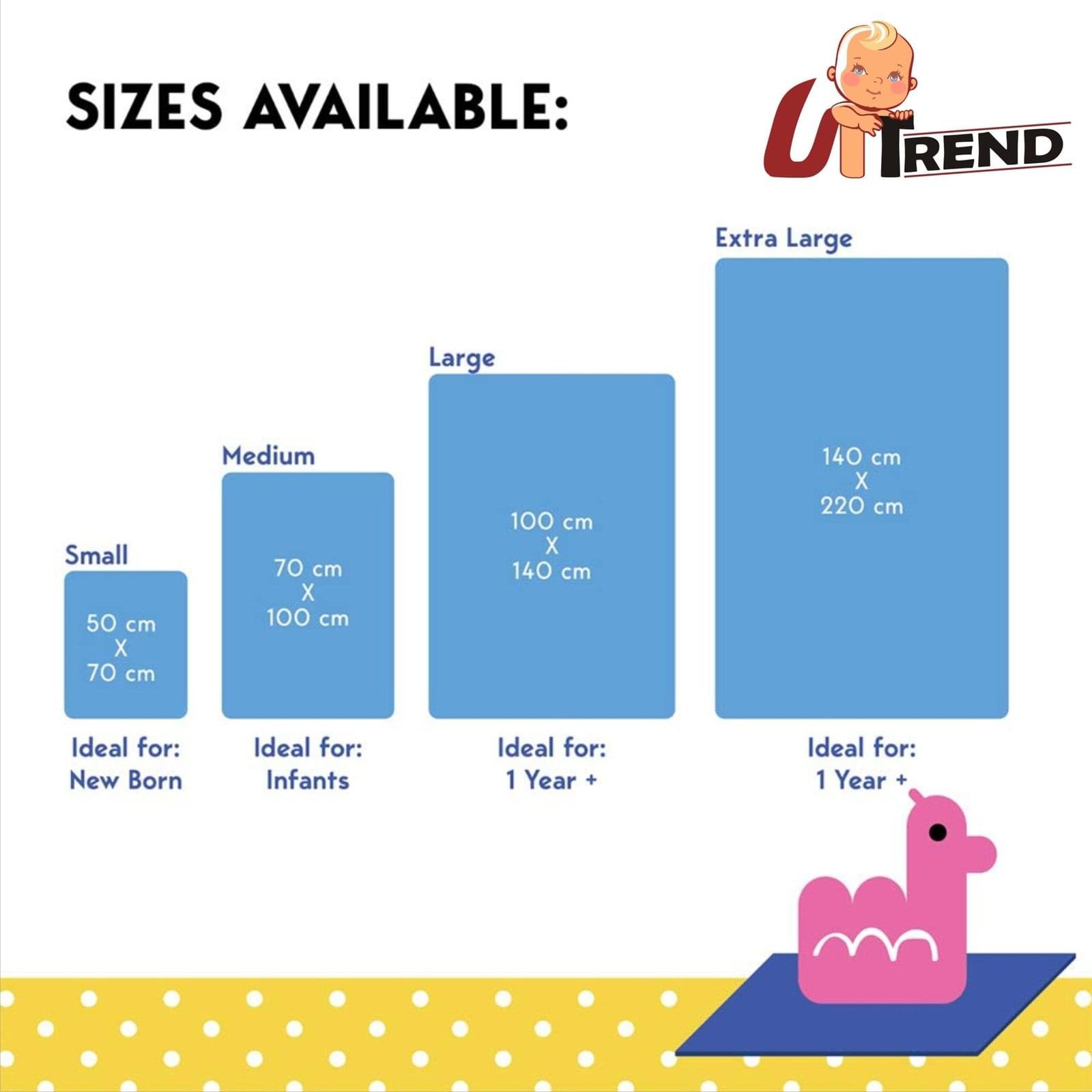 UP-TREND New Born Baby Drysheet Urine Sheet For Bed Protect, Baby Dry Mats Waterproof New Born Baby Combo 3 pc, Maroon, Plum, R.Blue, Gsm 240-245, Cotton - Image 2