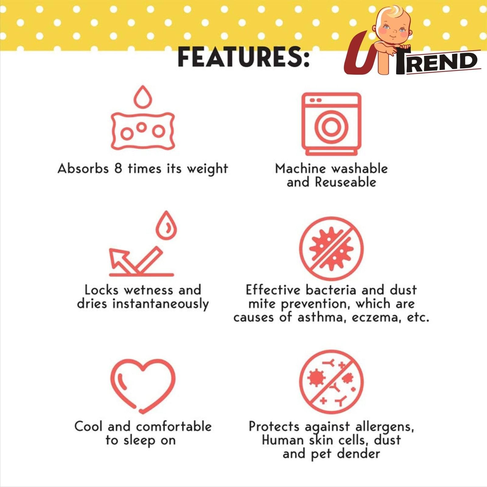 UP-TREND New Born Baby Drysheet Urine Sheet For Bed Protect, Baby Dry Mats Waterproof New Born Baby Combo 3 pc, Maroon, Plum, R.Blue, Gsm 240-245, Cotton - Image 4