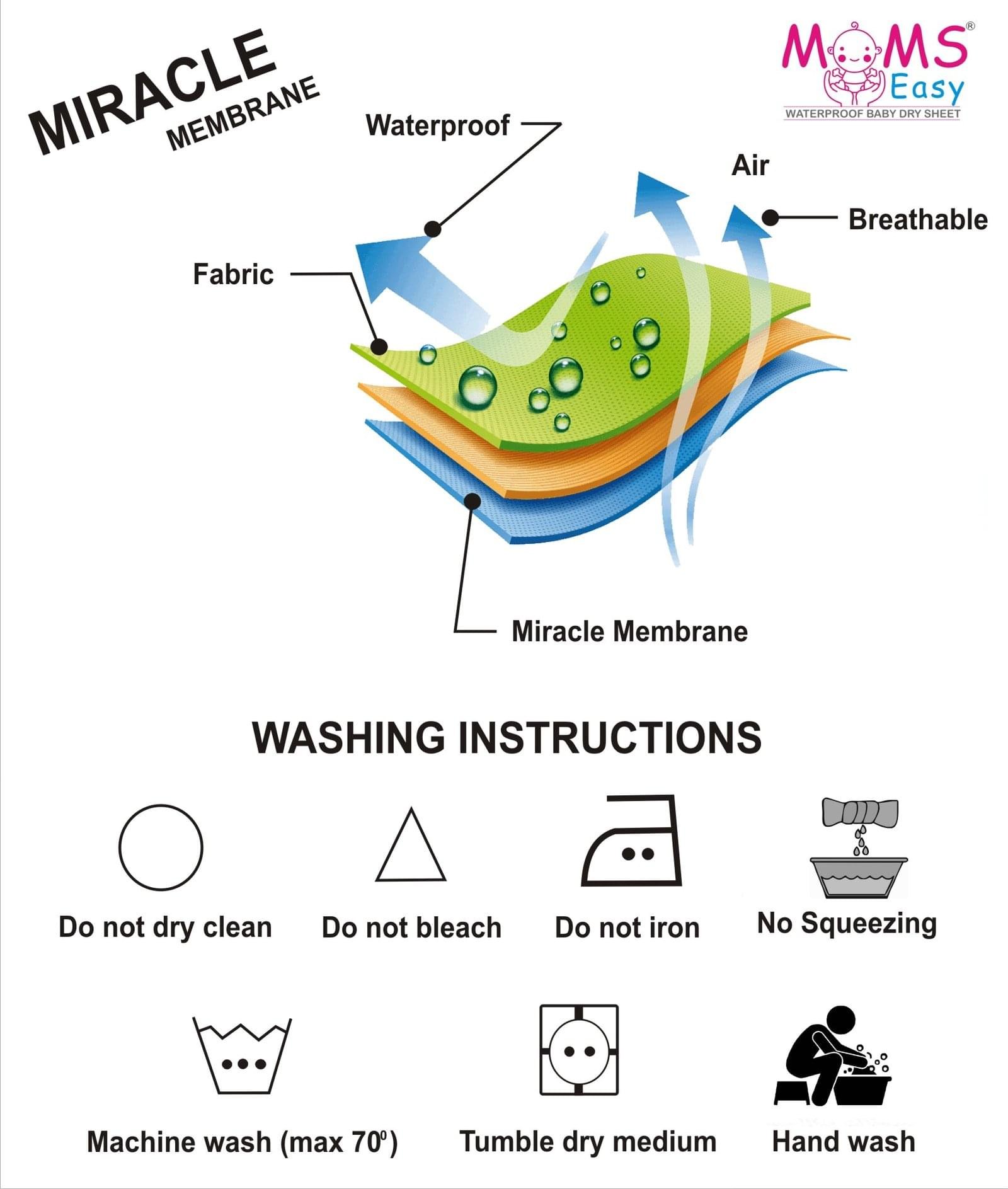 MOMSEASY New Born Baby Drysheet Urine Sheet For Bed Protect, Baby Dry Mats Waterproof, Plum - Image 2